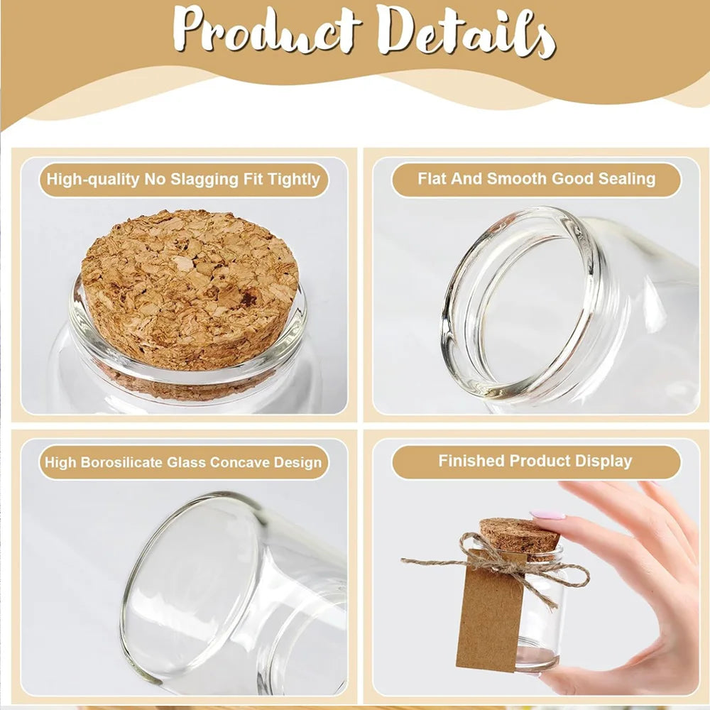 Frascos de Vidro Mini com Rolha — 50 ml (Kit para Lembranças)