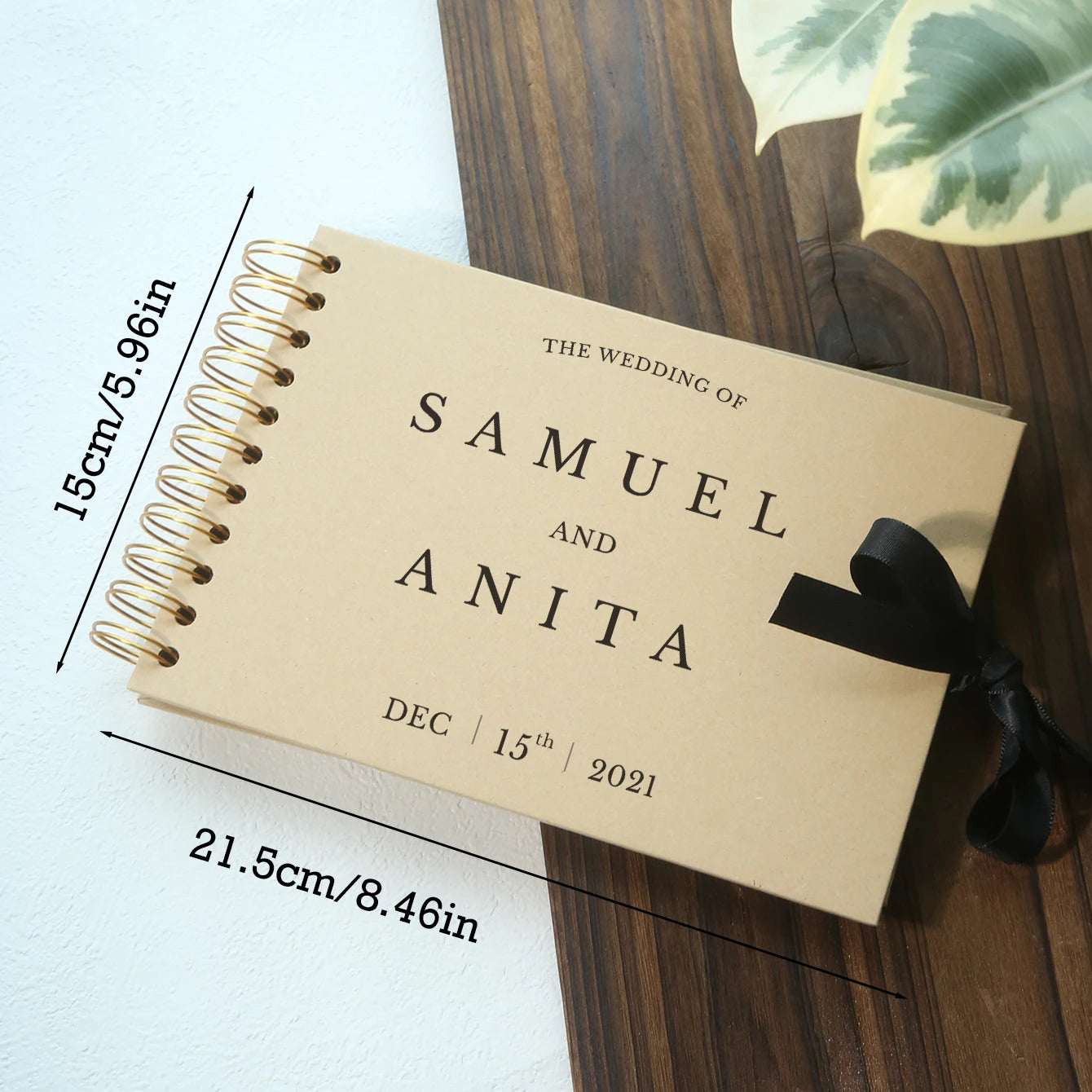 Livro de Honra Personalizado com Laço | Livro de Assinaturas para Casamento