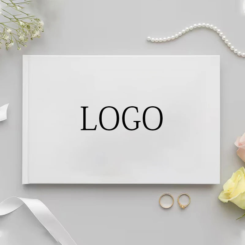 Livro de Honra Personalizado Branco | Álbum Elegante de Assinaturas e Recordações