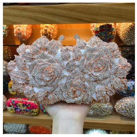 Clutch Luxo Rosa em Cristais