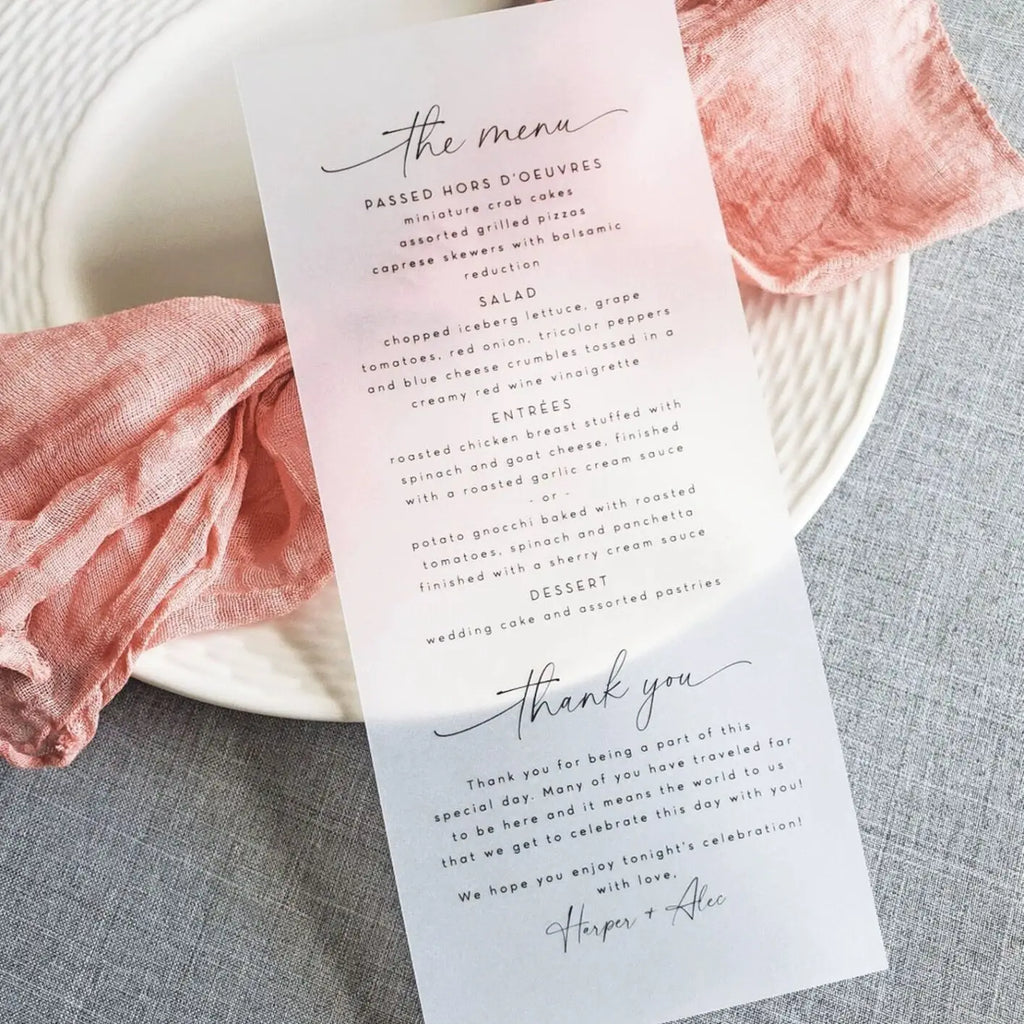 Convites e Cartões em Papel Vellum Translúcido Personalizados
