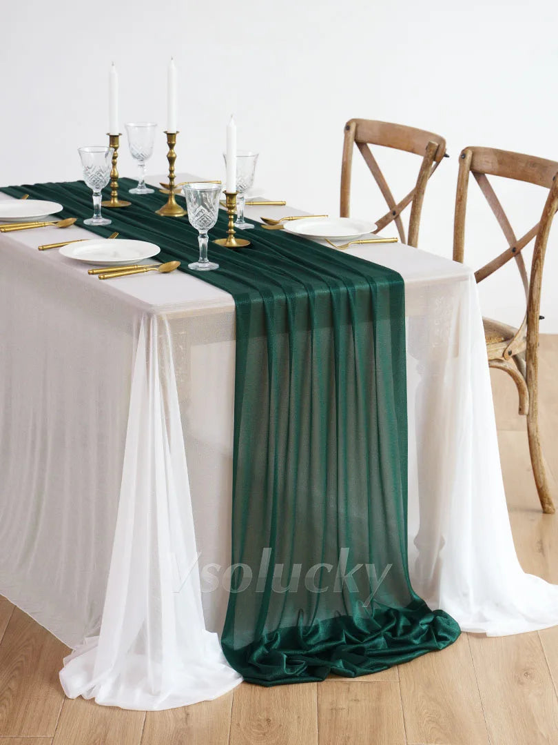 Caminho de Mesa em Gaze Luxuosa – Decoração para Casamentos e Eventos