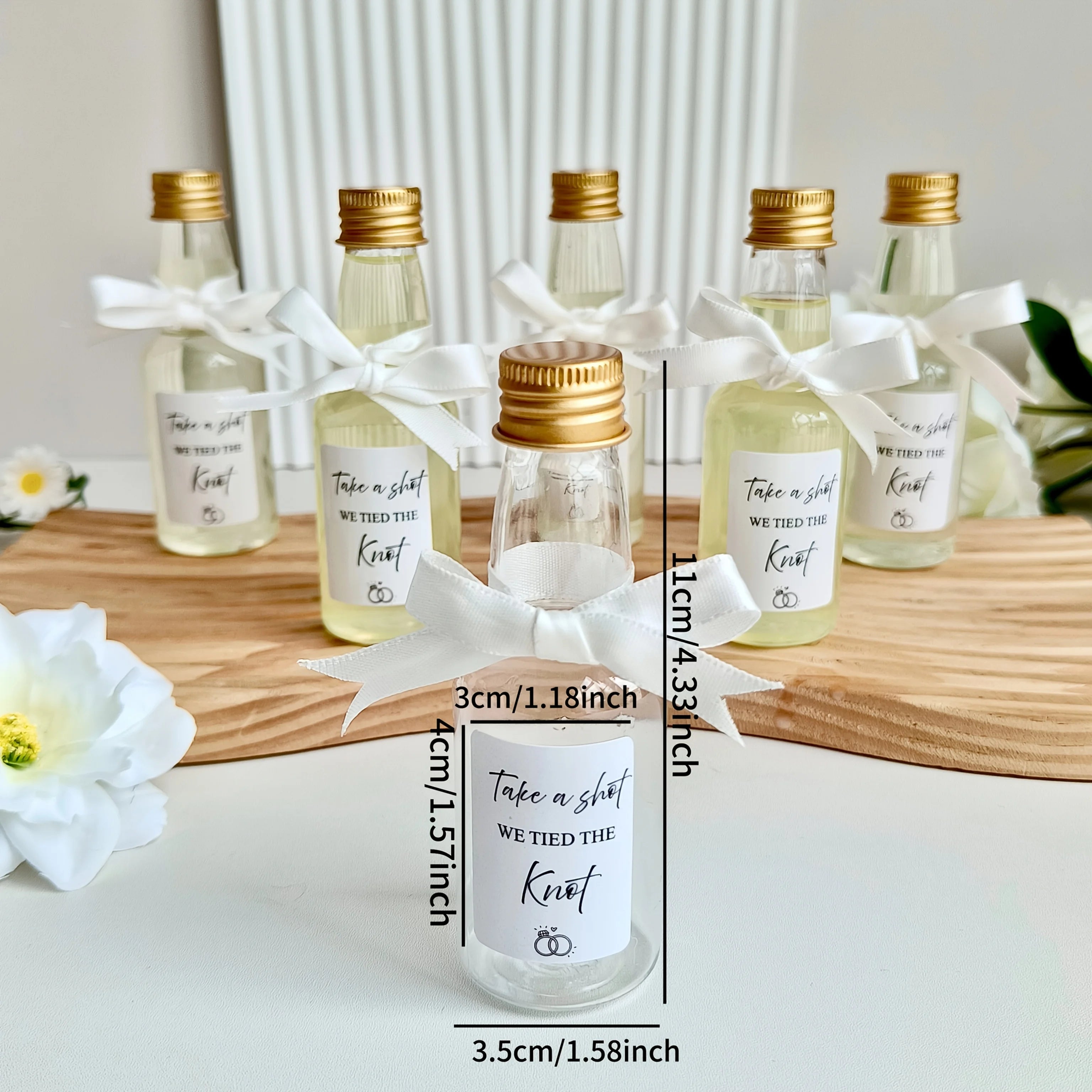 Mini Garrafas de Plástico para Lembranças de Casamento — Kit com 50 Unidades