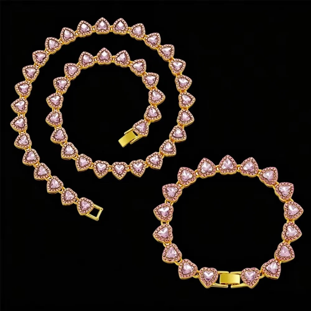 Conjunto Tennis com Zircónias e Coração