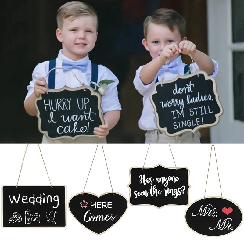 Quadro de Ardósia em Madeira "Mr & Mrs" | Placa Decorativa para Casamento