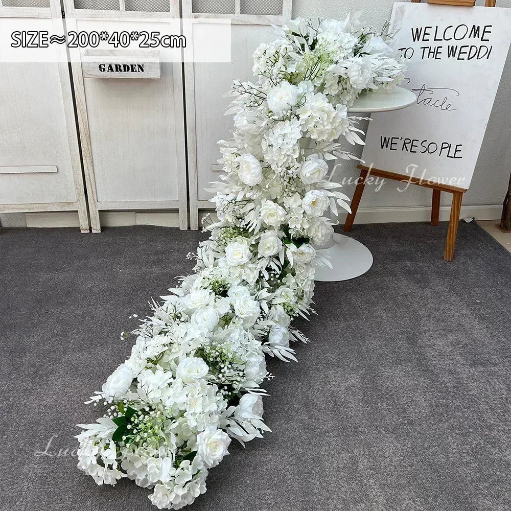 Arranjo Floral Artificial Luxo 2 m – Rosas em Seda para Mesas, Arcos e Casamentos