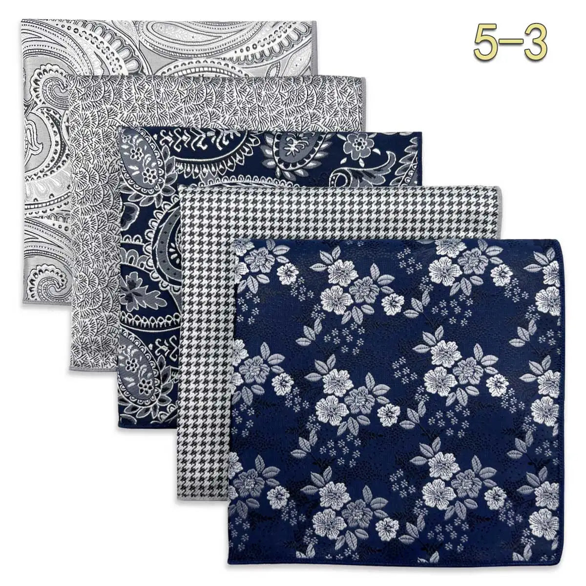 Conjunto de 5 Lenços de Bolso para Homem