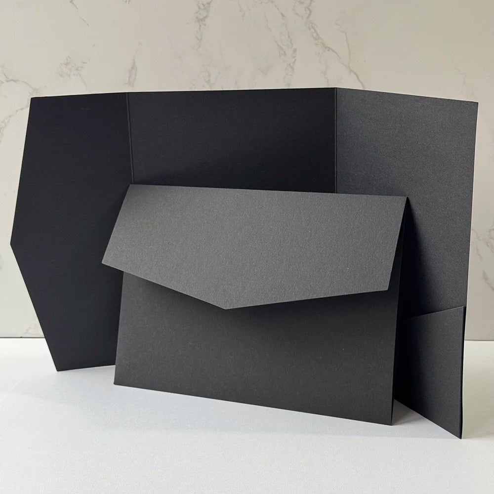 Convites Pocketfold DIY Verde Sálvia – 20 ou 25 Unidades | Personalize o Convite Perfeito