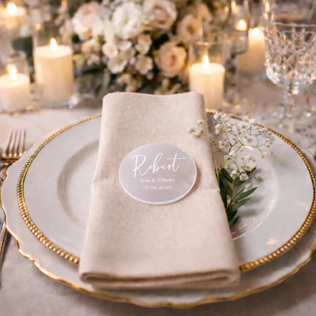 Marcadores de Lugar Personalizados para Casamento