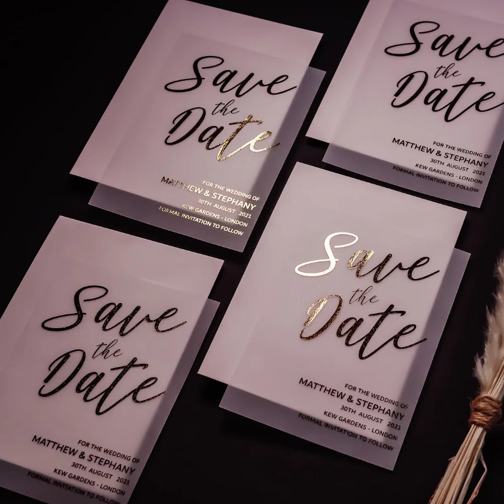 Convite de Casamento de Luxo com Acabamento Foil