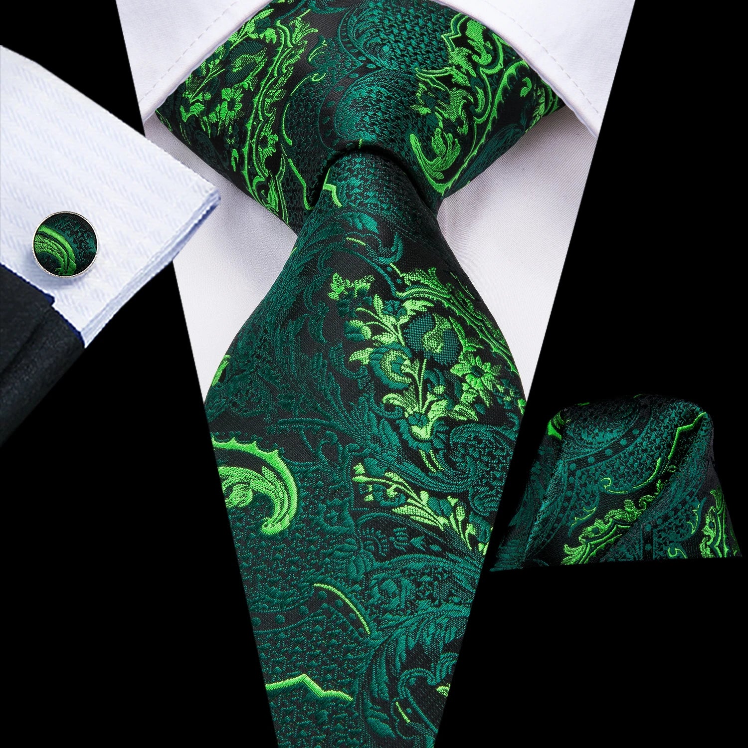 Conjunto Premium de Gravata Verde para Homem
