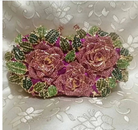Clutch Luxo Rosa em Cristais