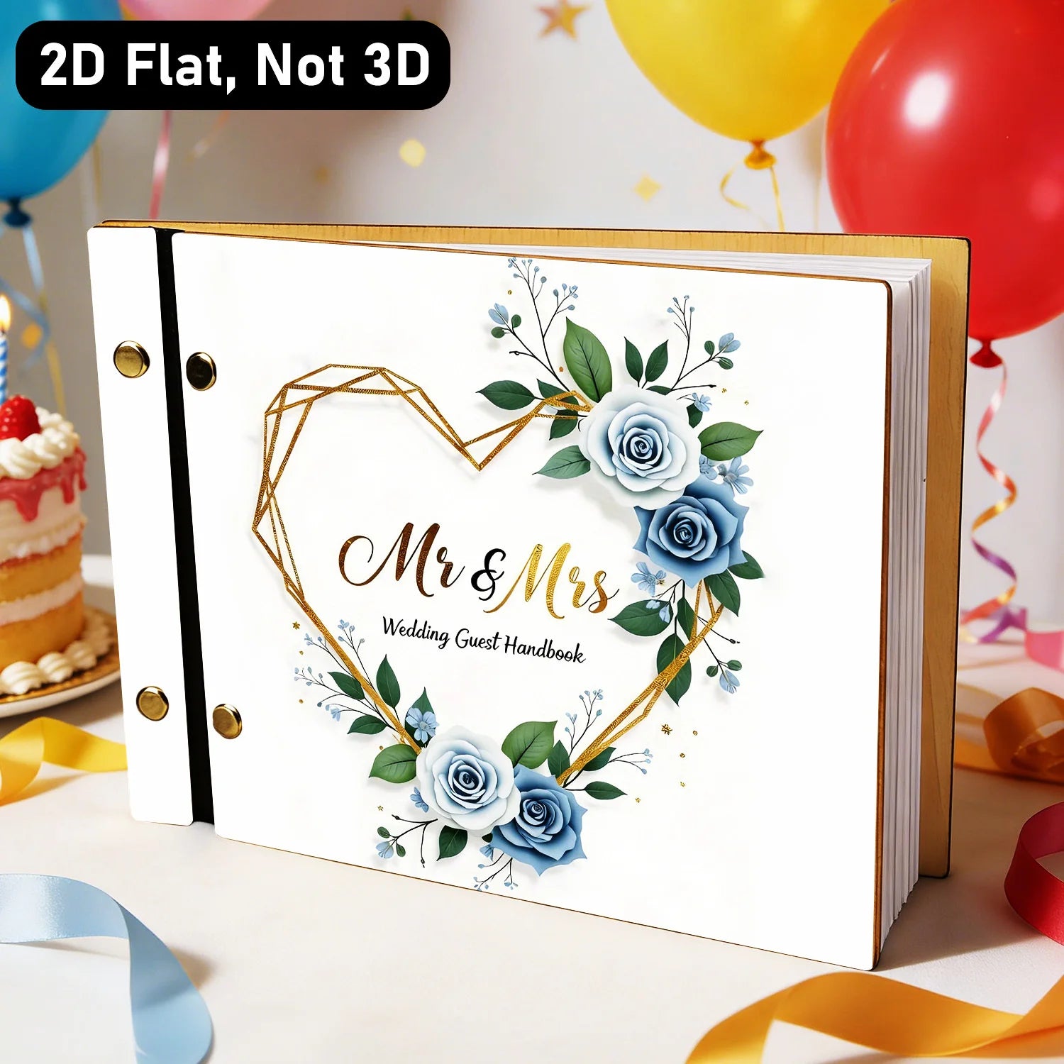Livro de Honra em Madeira "Mr & Mrs" | Álbum de Assinaturas e Recordações