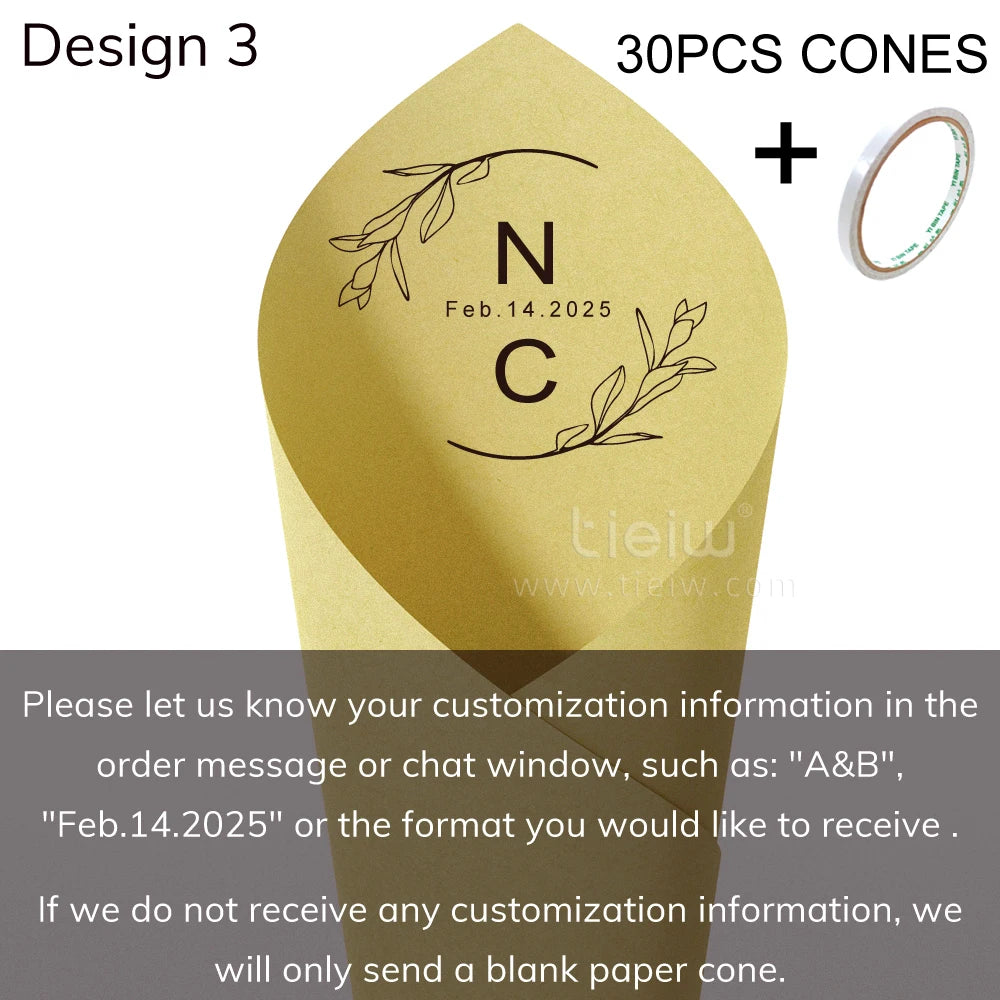 Cones para Confettis Personalizados – Papel Elegante para Casamento