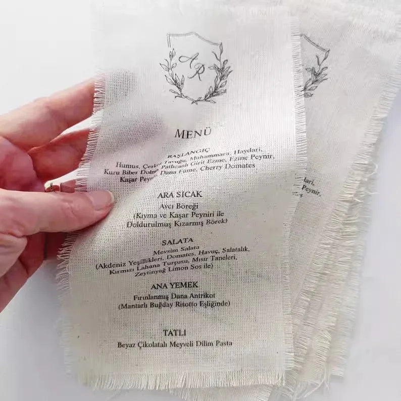 Cartões de Mesa em Linho Europeu Personalizados