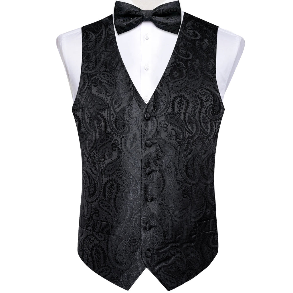 Conjunto Formal Masculino Preto Paisley