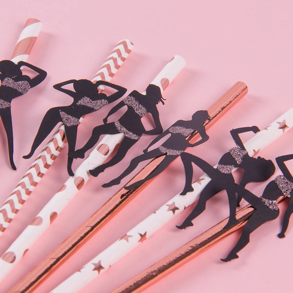 Palhinhas Decorativas para Despedida de Solteira – Pack de 6 ou 12 Unidades