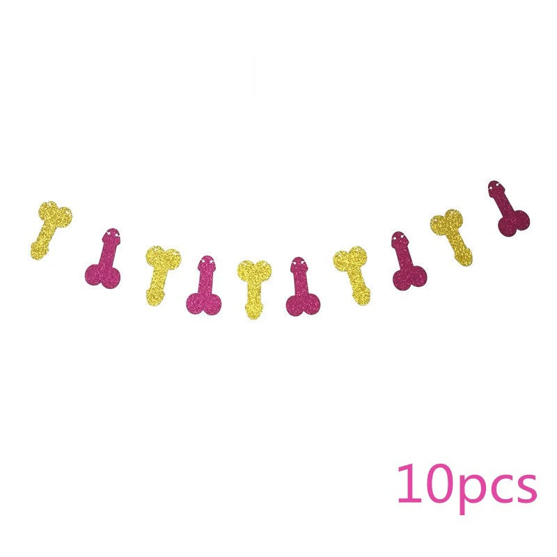 Kit de Decoração Divertido para Despedida de Solteira – Balão, Toppers, Palhinhas e Confettis