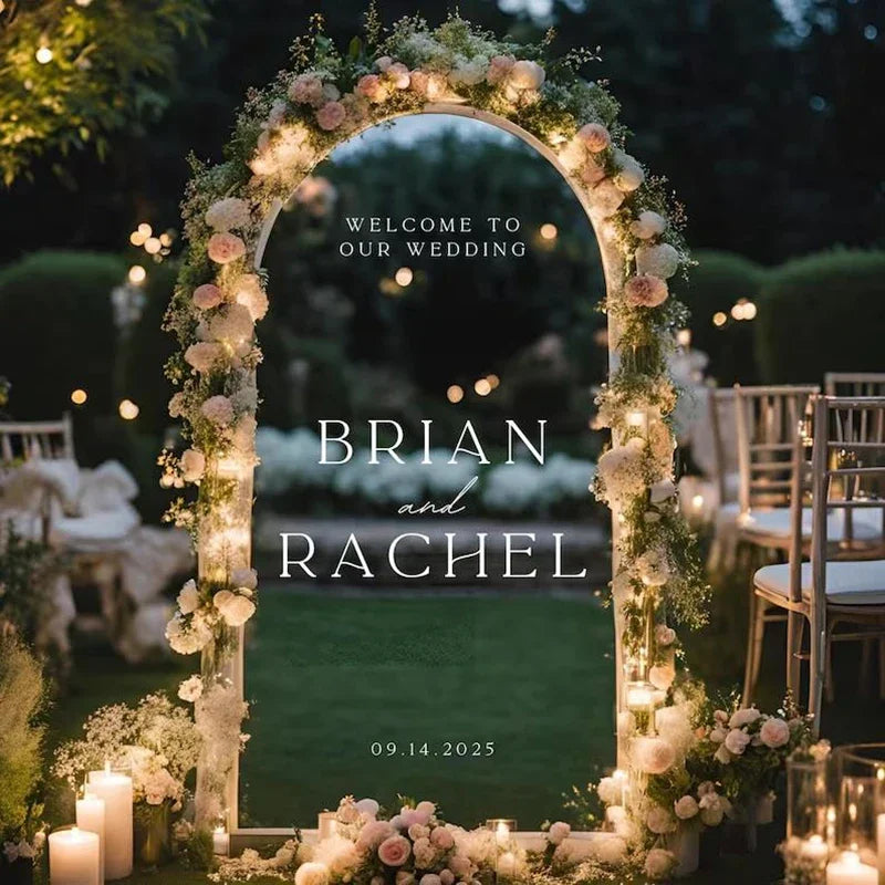 Autocolante Personalizado para Placa de Boas-Vindas – Casamentos e Eventos