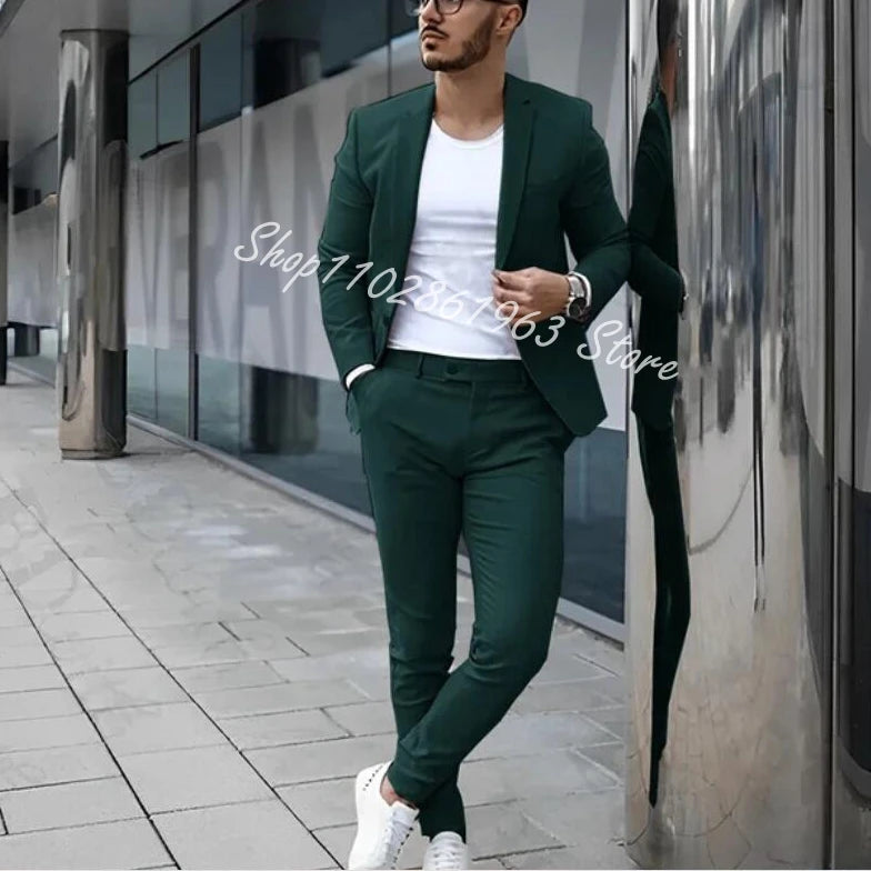 Fato Masculino Cinzento – Conjunto de 2 Peças para Casamento e Eventos Formais