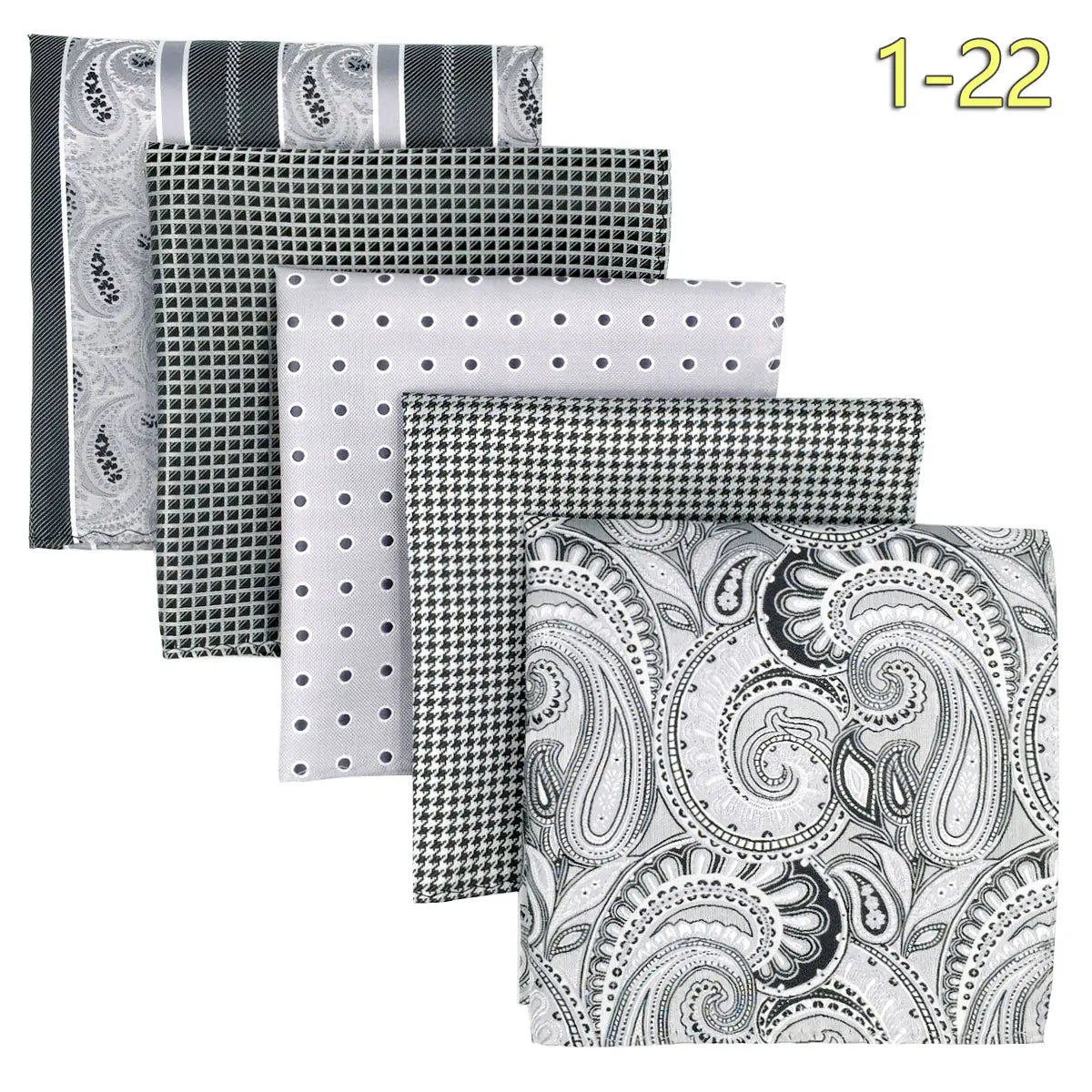 Conjunto de 5 Lenços de Bolso para Homem