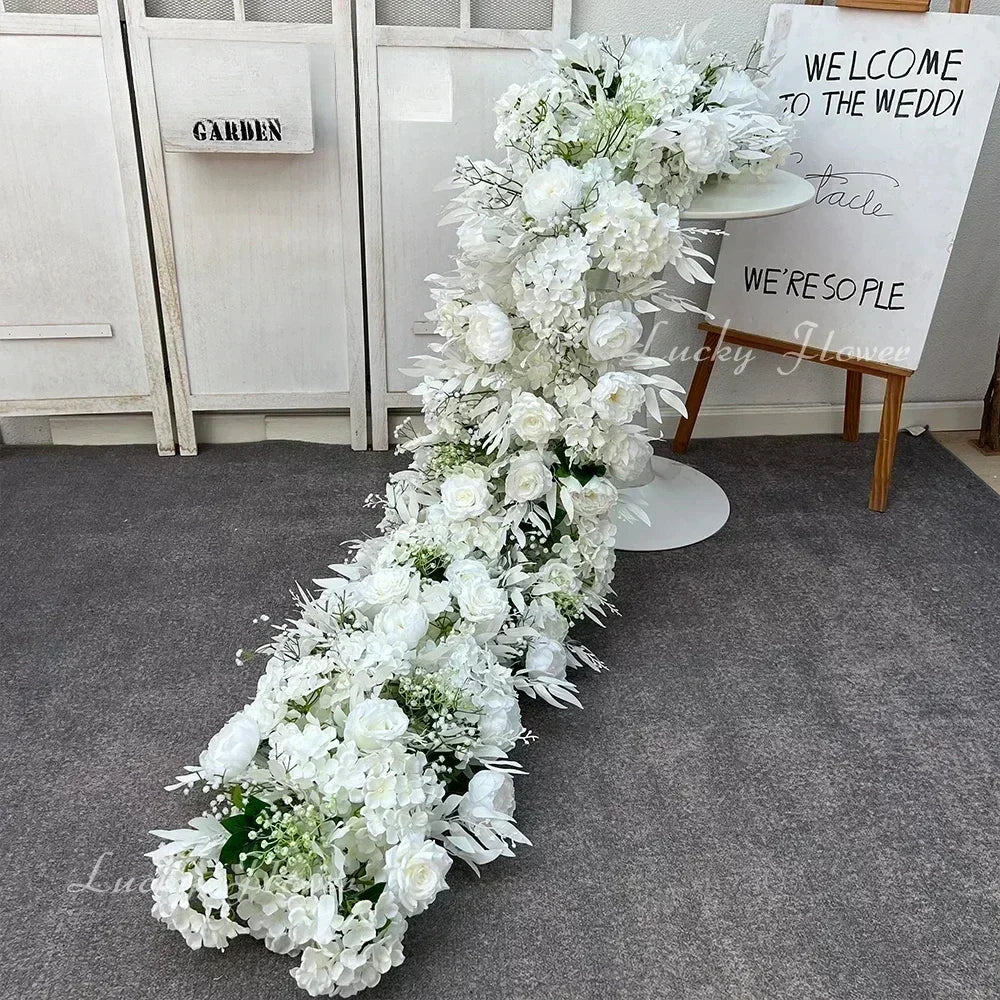 Arranjo Floral Artificial Luxo 2 m – Rosas em Seda para Mesas, Arcos e Casamentos