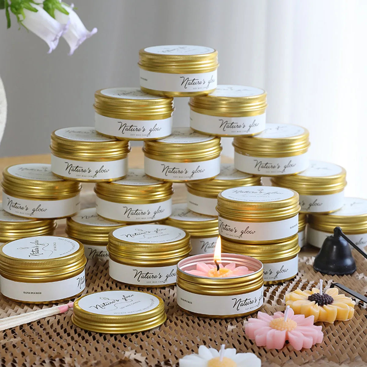 Mini Vela Margarida – Lembrança Elegante de Casamento Nupcya
