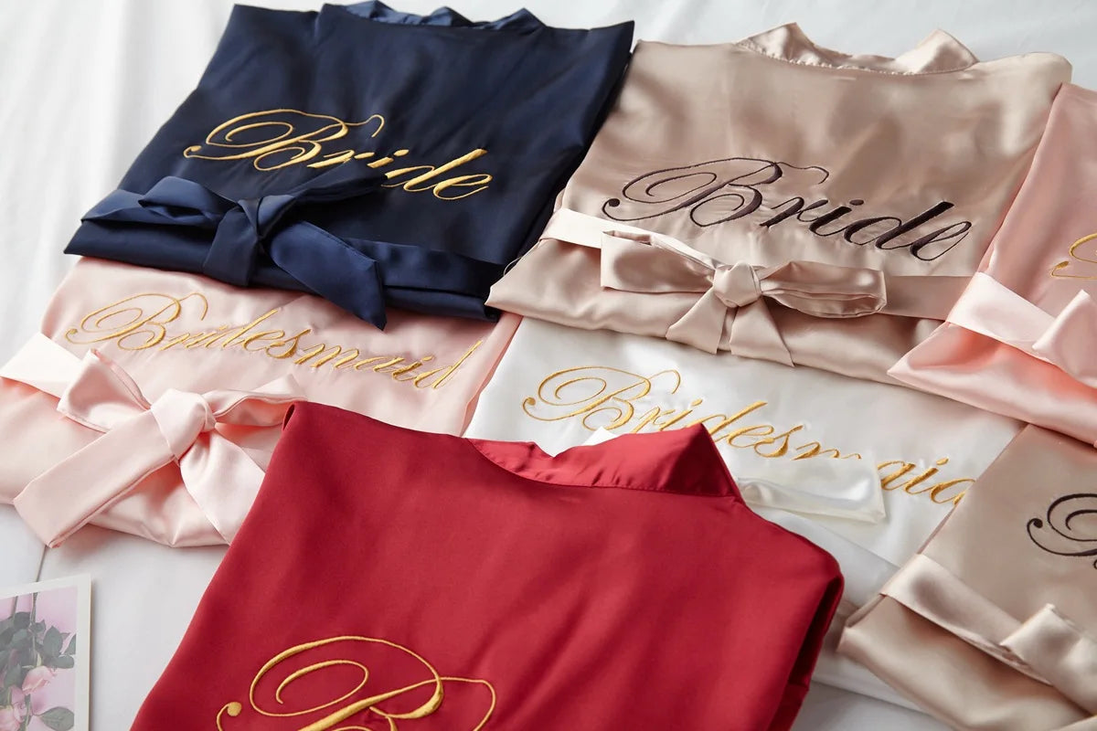 Robe de Cetim para Noiva com Bordado
