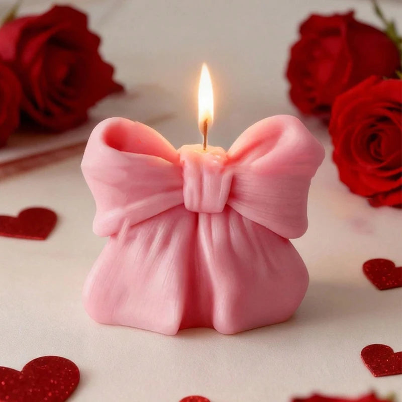 Vela Aromática 3D em Forma de Laço para Decoração e Presentes