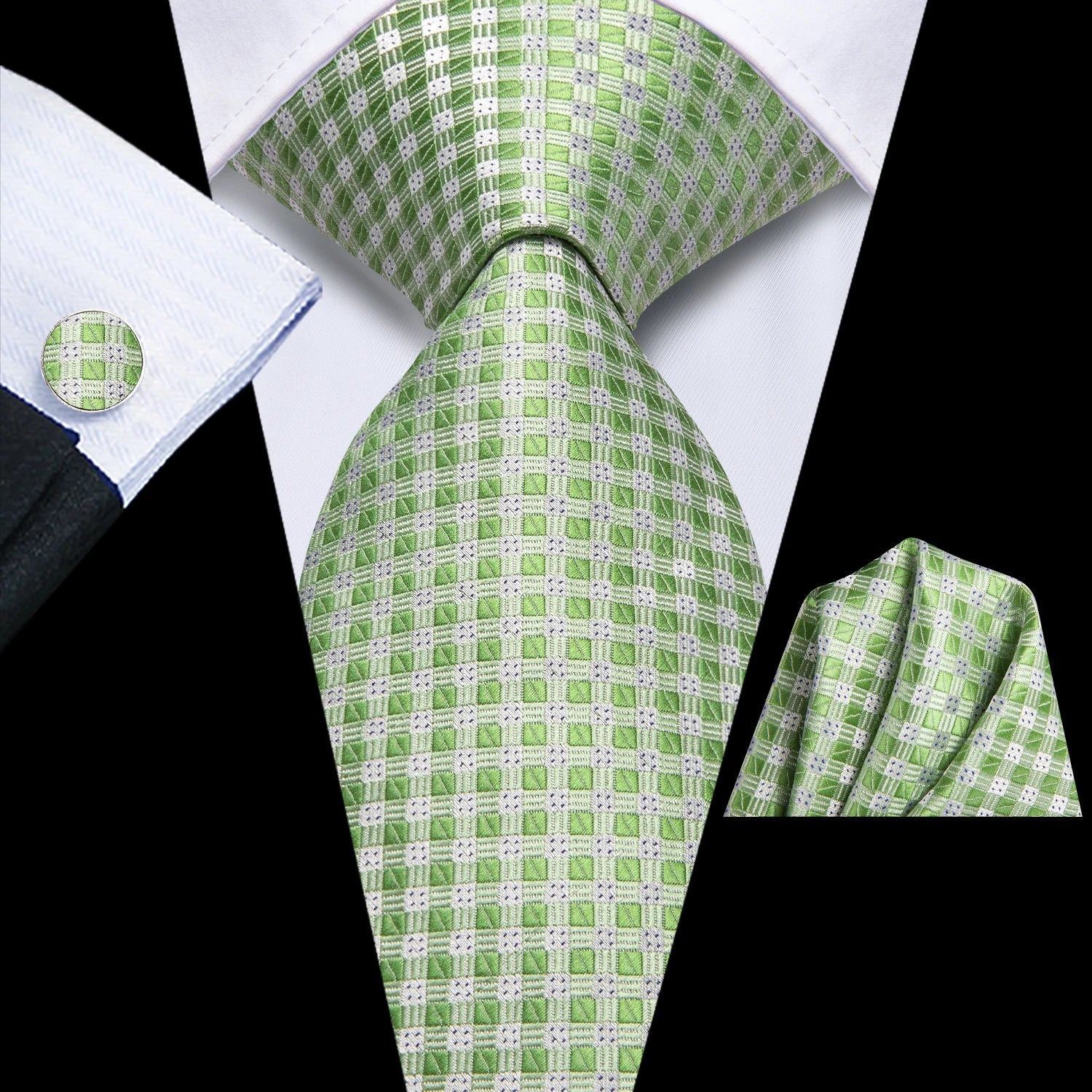 Conjunto Premium de Gravata Verde para Homem