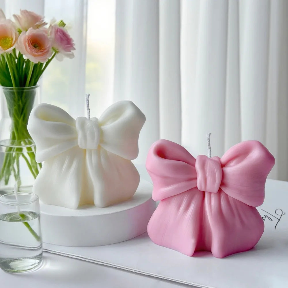 Vela Aromática 3D em Forma de Laço para Decoração e Presentes