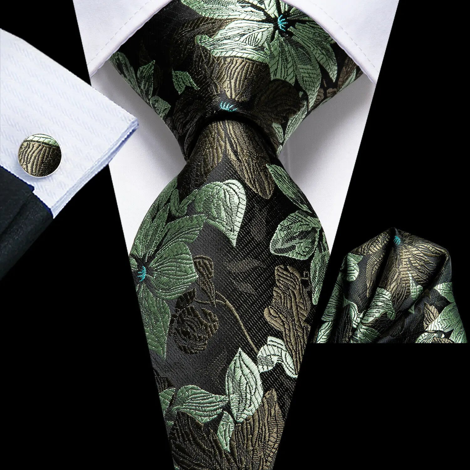 Conjunto Premium de Gravata Verde para Homem