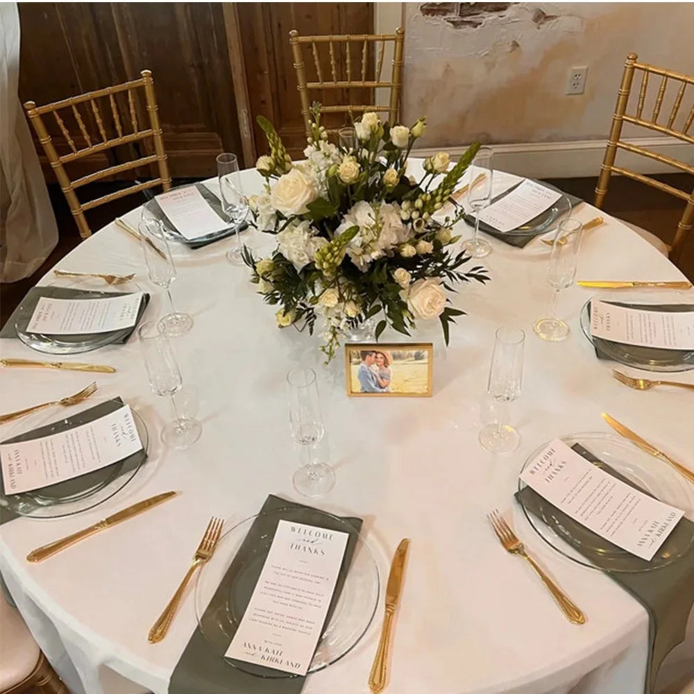 Menus de Casamento Personalizados 4 × 8" – Pack de 50