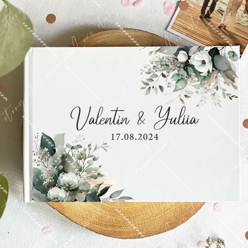 Livro de Honra Branco Personalizado | Livro de Assinaturas para Casamento