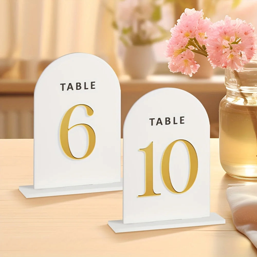 Número de Mesa em Acrílico Branco com Numeração 3D