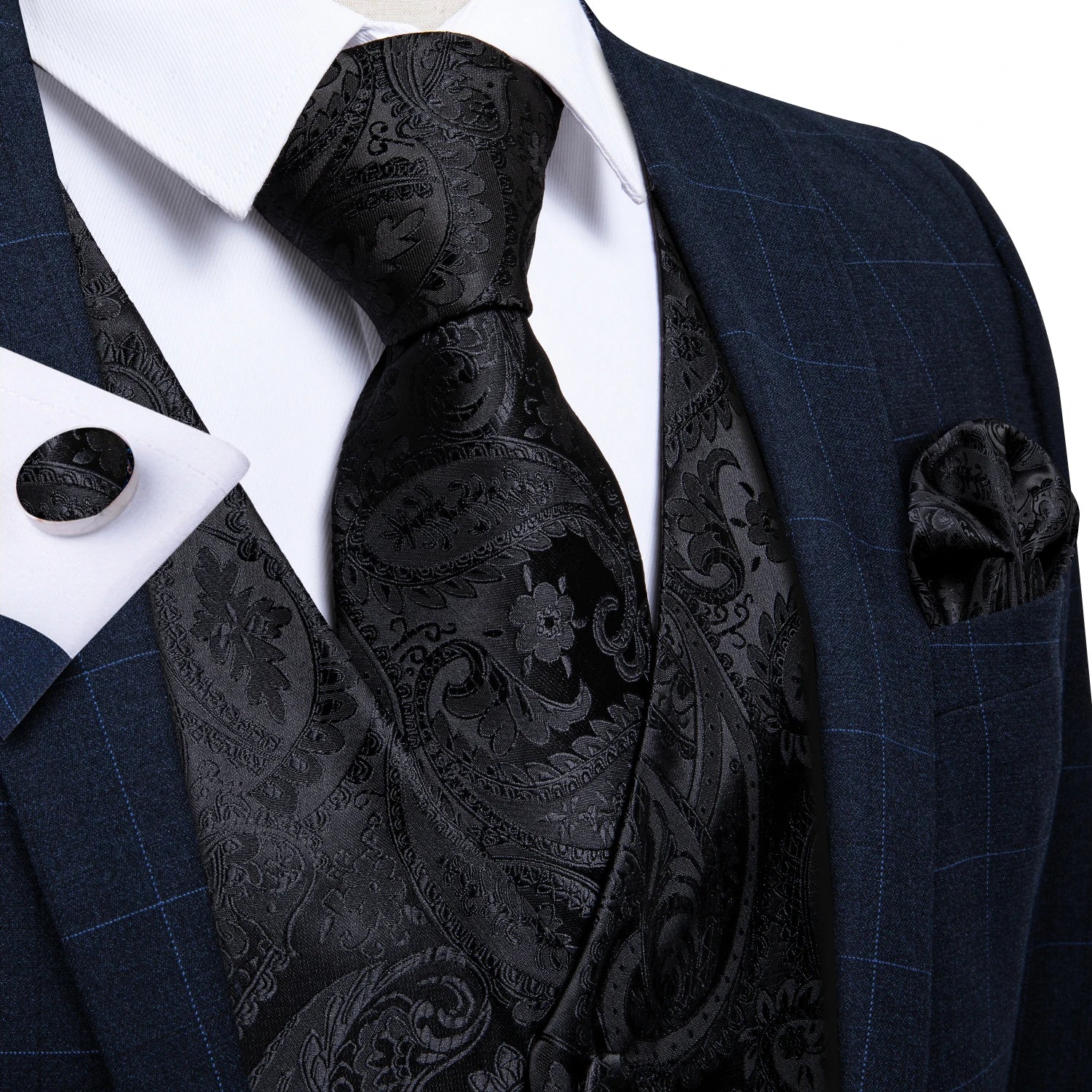 Conjunto Formal Masculino Preto Paisley