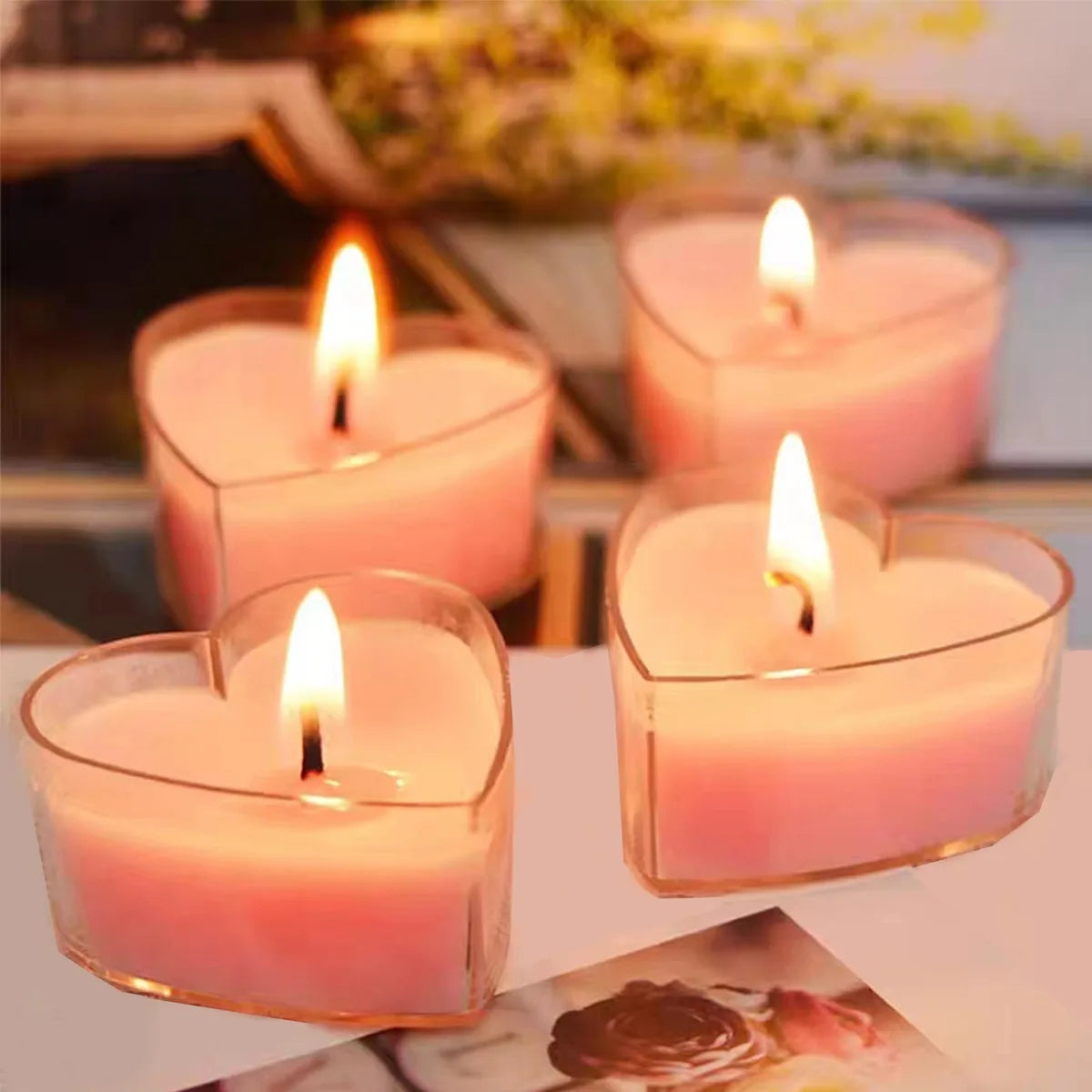Velas Aromáticas em Forma de Coração — Kit com 9 Unidades