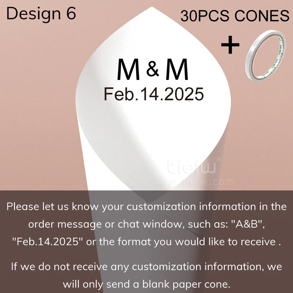 Cones para Confettis Personalizados – Papel Elegante para Casamento