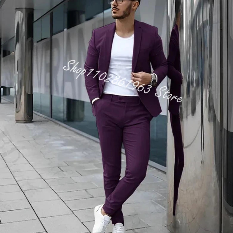 Fato Masculino Cinzento – Conjunto de 2 Peças para Casamento e Eventos Formais