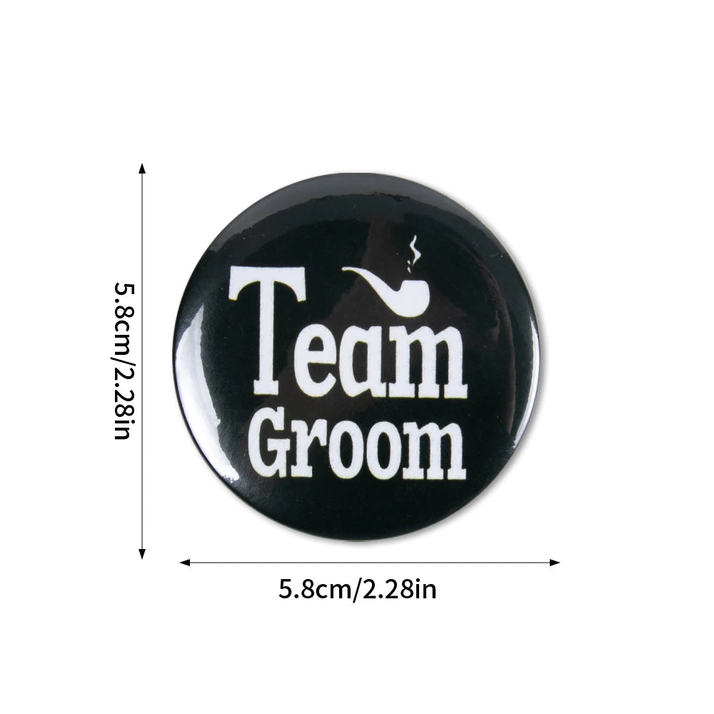 Pins "Groom to Be" e "Team Groom" – Distintivos para Despedida de Solteiro