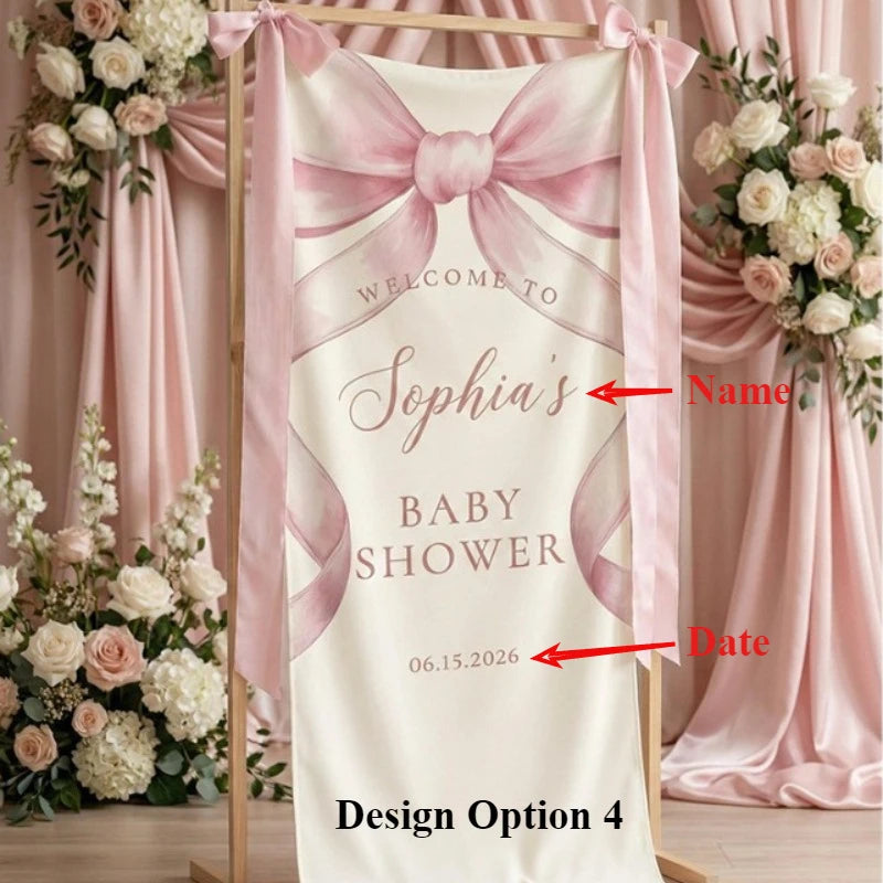 Banner de Linho Personalizado para Casamento – Placa de Boas-Vindas em Tecido