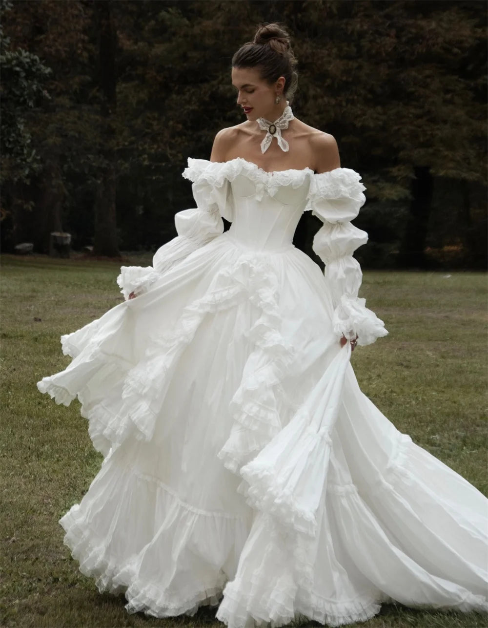 Vestido de Noiva Tokyo White com Mangas Removíveis — Elegância em Cada Detalhe