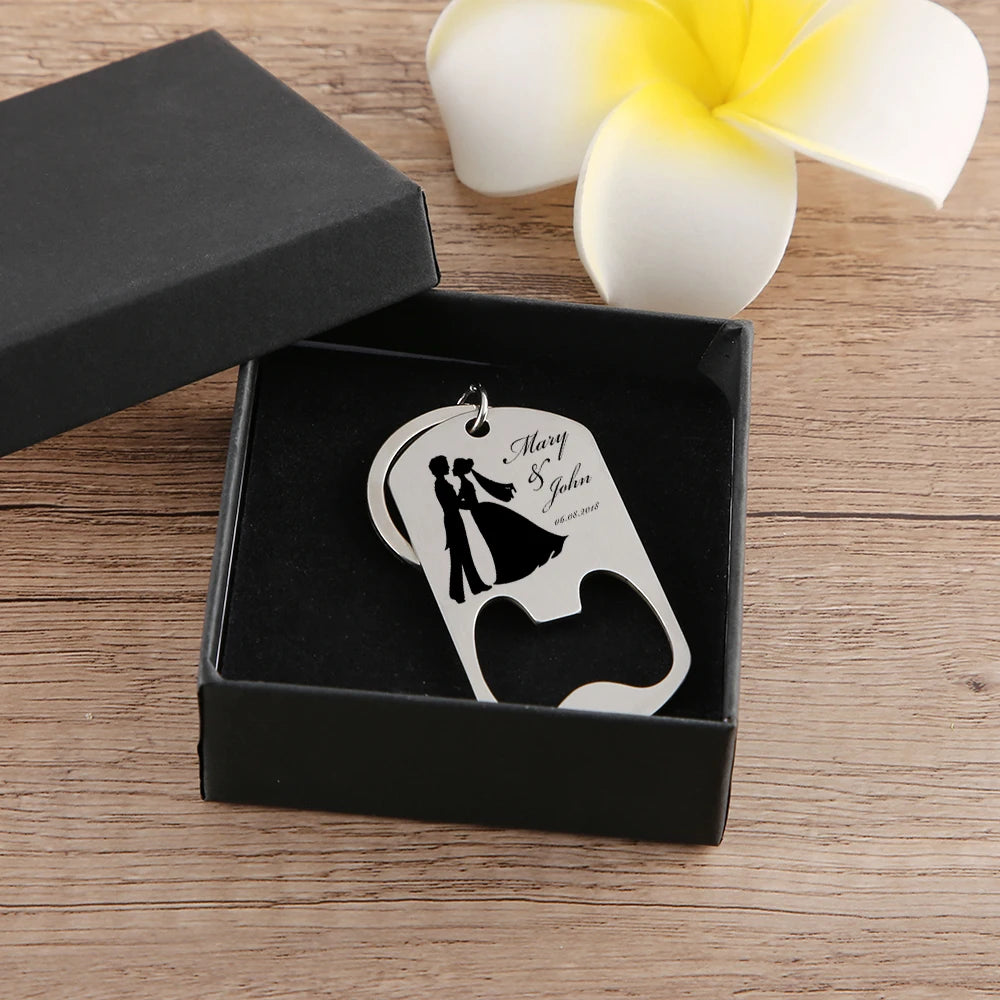 Abridor de Garrafas Personalizado – Chaveiro Lembrança de Casamento