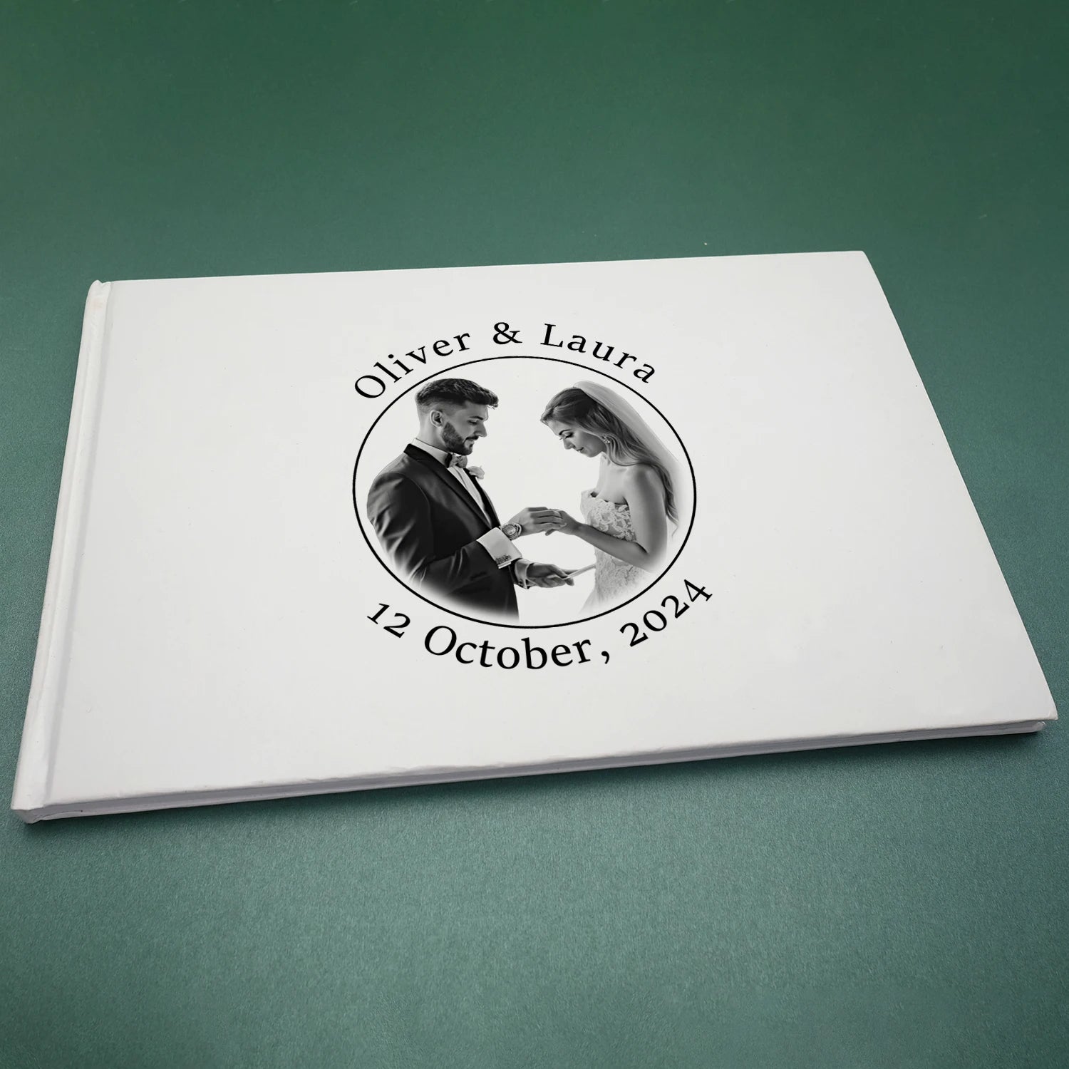 Livro de Honra Branco Personalizado B5 | Álbum de Assinaturas e Fotografias