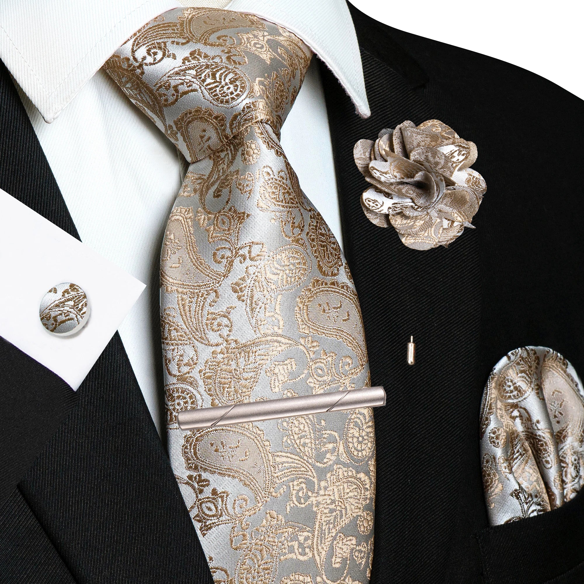 Conjunto de Gravata Paisley Premium