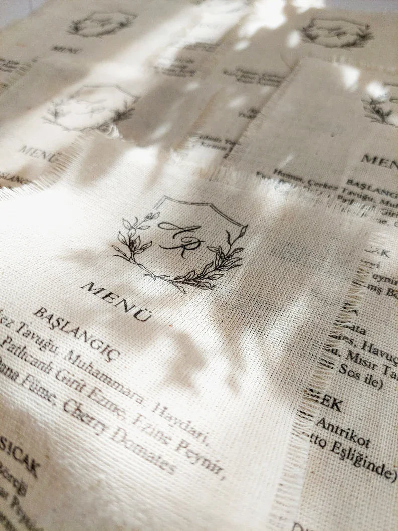 Cartões de Mesa em Linho Europeu Personalizados