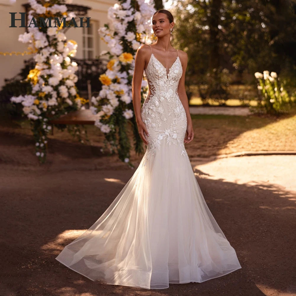 Vestido de Noiva Sereia com Renda e Costas Abertas
