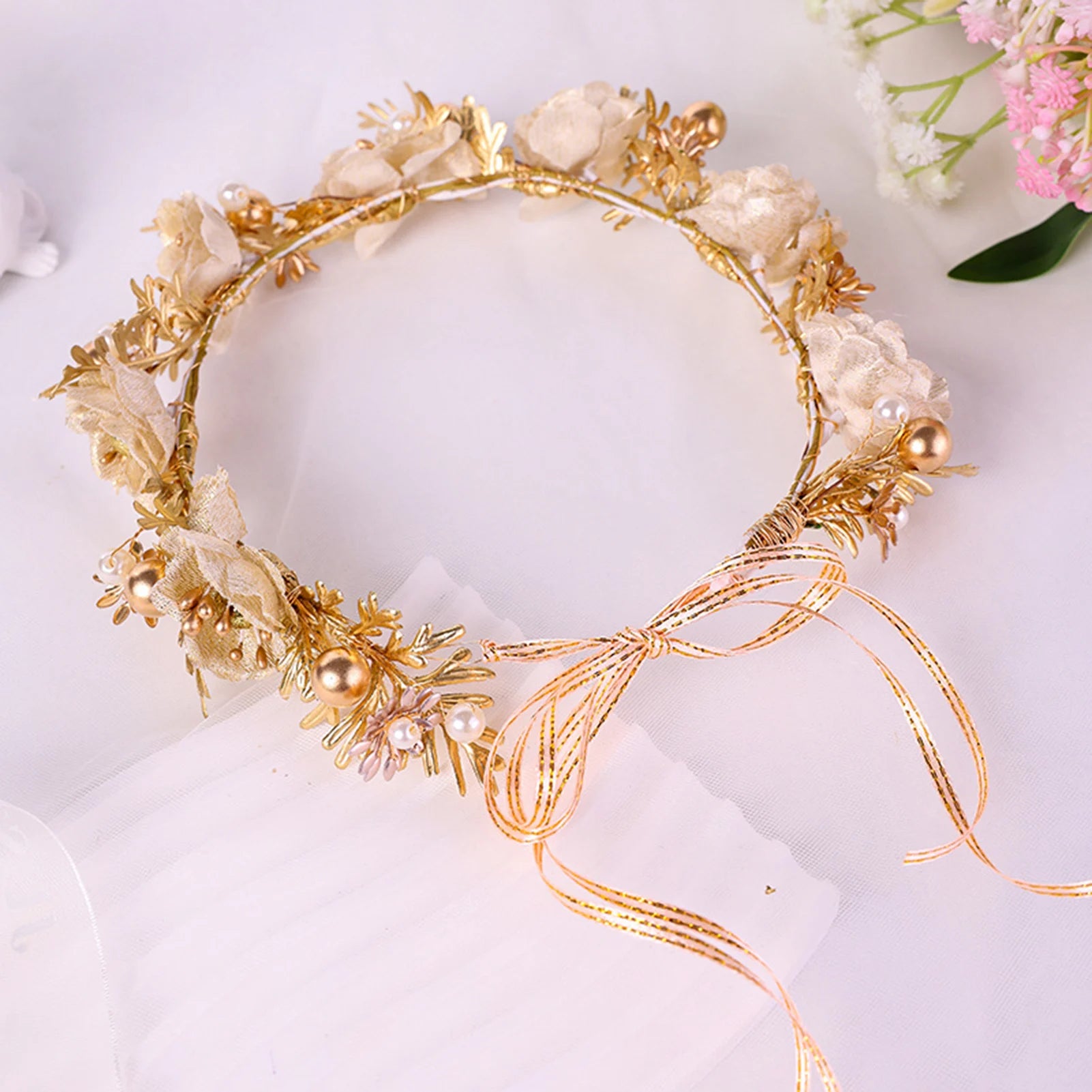 Coroa Floral Dourada