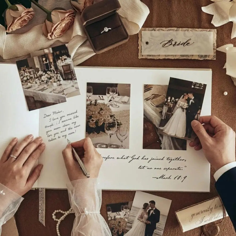 Livro de Honra em Linho Personalizado | Livro de Assinaturas para Casamento