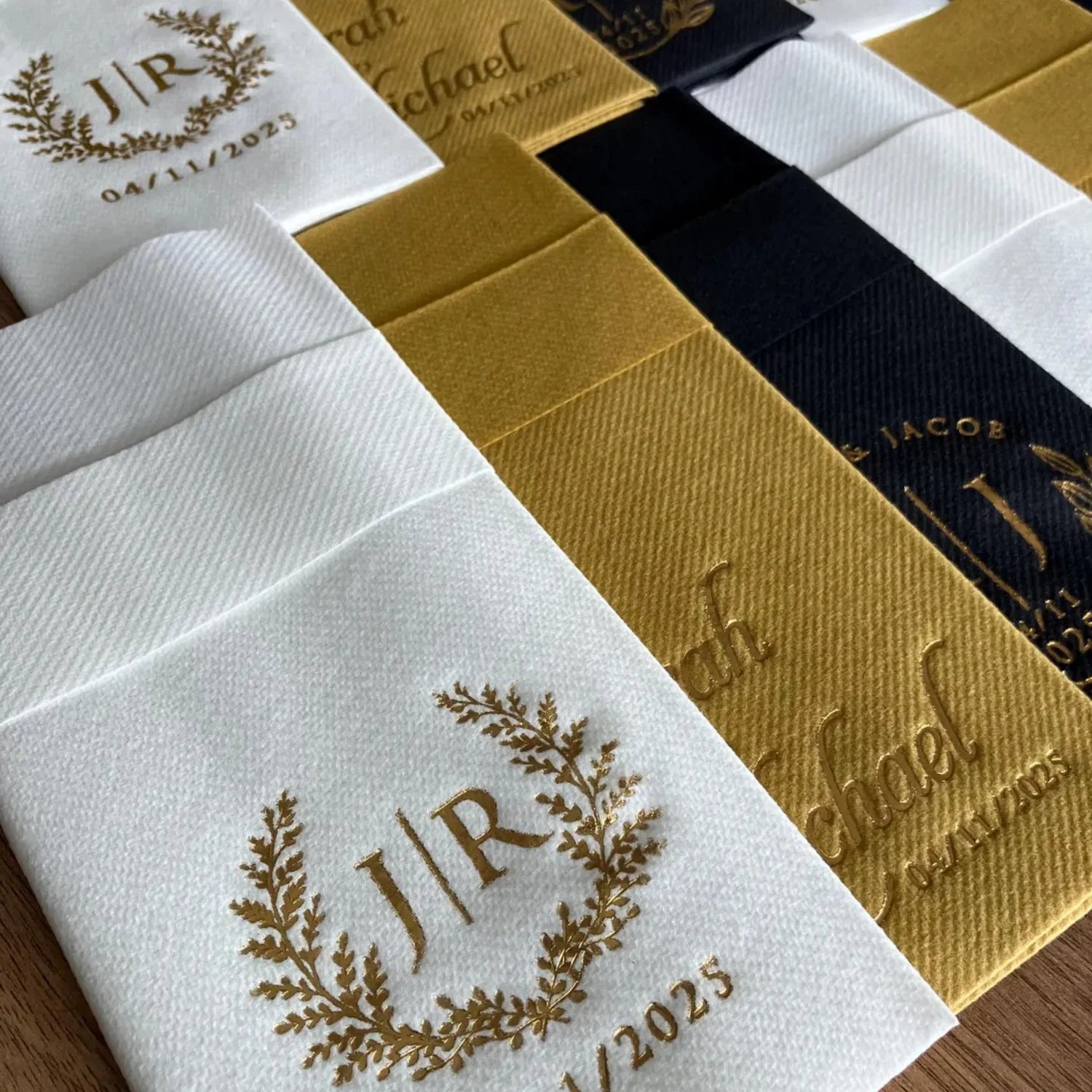 Guardanapos Personalizados para Casamento — Kit com 90 Unidades
